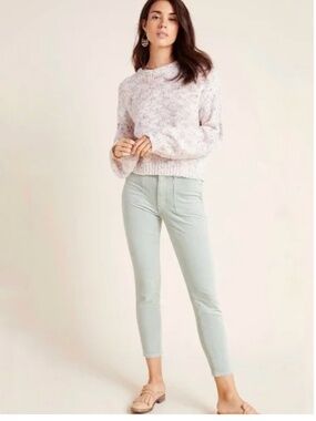 Anthropologie Pilcro High-Rise Skinny Light Green Corduroy Pants Size 31